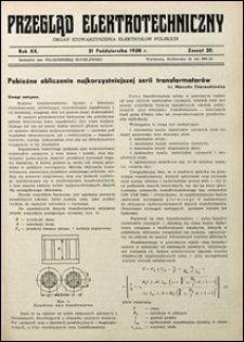 Przegląd Elektrotechniczny 1938 nr 20