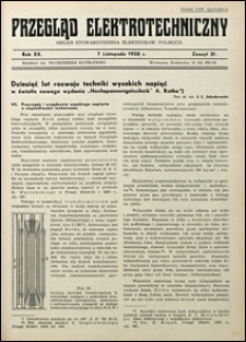 Przegląd Elektrotechniczny 1938 nr 21