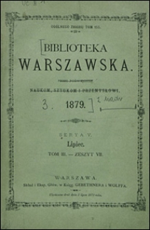 Biblioteka Warszawska 1879 t. 3 z. 7