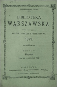 Biblioteka Warszawska 1879 t. 3 z. 8