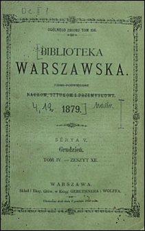 Biblioteka Warszawska 1879 t. 4 z. 12
