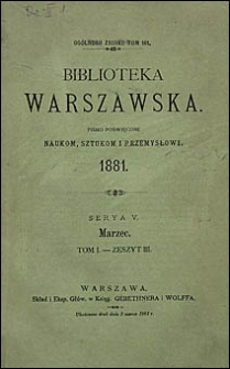 Biblioteka Warszawska 1881 t. 1 z. 3