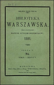 Biblioteka Warszawska 1881 t. 2 z. 5