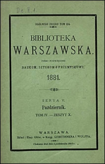 Biblioteka Warszawska 1881 t. 4 z. 10