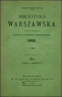 Biblioteka Warszawska 1882 t. 2 z. 5