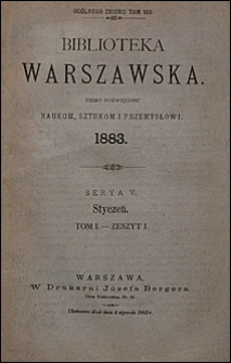 Biblioteka Warszawska 1883 t. 1 z. 1