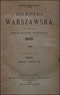 Biblioteka Warszawska 1883 t. 3 z. 7