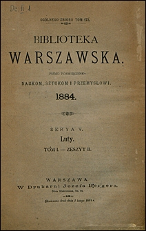 Biblioteka Warszawska 1884 t. 1 z. 2