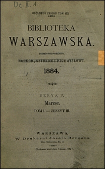 Biblioteka Warszawska 1884 t. 1 z. 3