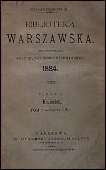 Biblioteka Warszawska 1884 t. 2 z. 4