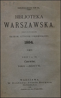 Biblioteka Warszawska 1884 t. 2 z. 6