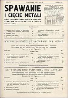 Spawanie i Cięcie Metali 1933 nr 5