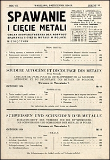 Spawanie i Cięcie Metali 1934 nr 10