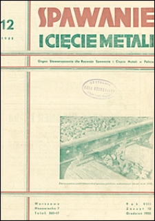 Spawanie i Cięcie Metali 1935 nr 12
