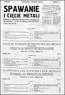 Spawanie i Cięcie Metali 1936 nr 3