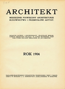 Architekt. 1904 Index
