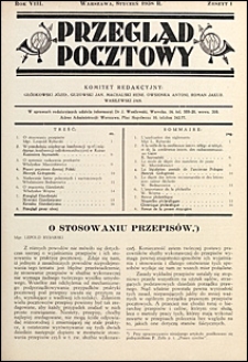 Przegląd Pocztowy 1938 nr 1