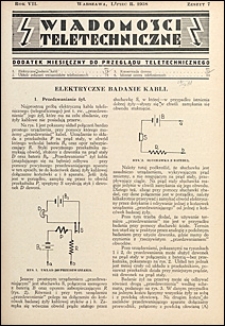 Wiadomości Teletechniczne 1938 nr 7