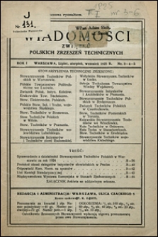 Wiadomości Związku Polskich Zrzeszeń Technicznych 1925 nr 3-5