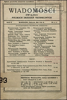 Wiadomości Związku Polskich Zrzeszeń Technicznych 1926 nr 4-5