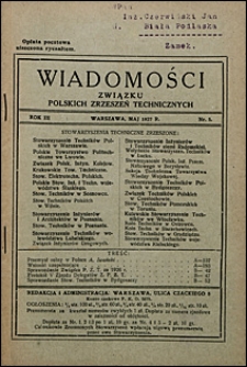 Wiadomości Związku Polskich Zrzeszeń Technicznych 1927 nr 5