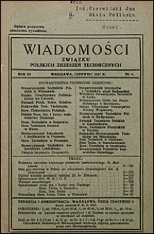 Wiadomości Związku Polskich Zrzeszeń Technicznych 1927 nr 6