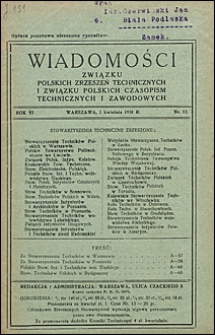 Wiadomości Związku Polskich Zrzeszeń Technicznych 1930 nr 13