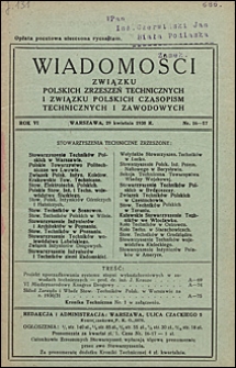 Wiadomości Związku Polskich Zrzeszeń Technicznych 1930 nr 16-17