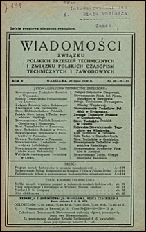 Wiadomości Związku Polskich Zrzeszeń Technicznych 1930 nr 28-30