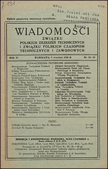 Wiadomości Związku Polskich Zrzeszeń Technicznych 1930 nr 35-36