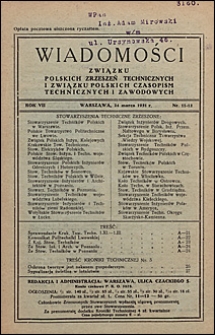 Wiadomości Związku Polskich Zrzeszeń Technicznych 1931 nr 11-12