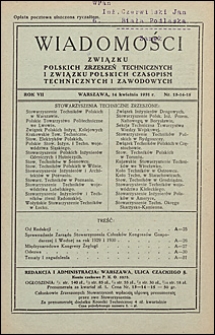 Wiadomości Związku Polskich Zrzeszeń Technicznych 1931 nr 13-15