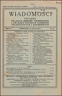 Wiadomości Związku Polskich Zrzeszeń Technicznych 1931 nr 22