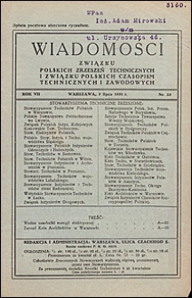 Wiadomości Związku Polskich Zrzeszeń Technicznych 1931 nr 23