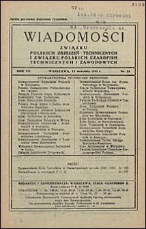 Wiadomości Związku Polskich Zrzeszeń Technicznych 1931 nr 28