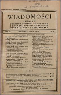 Wiadomości Związku Polskich Zrzeszeń Technicznych 1932 nr 3