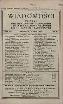 Wiadomości Związku Polskich Zrzeszeń Technicznych 1932 nr 6