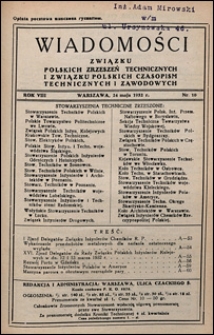 Wiadomości Związku Polskich Zrzeszeń Technicznych 1932 nr 10