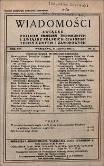 Wiadomości Związku Polskich Zrzeszeń Technicznych 1932 nr 12