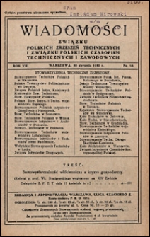 Wiadomości Związku Polskich Zrzeszeń Technicznych 1932 nr 16