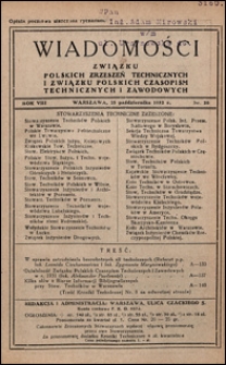 Wiadomości Związku Polskich Zrzeszeń Technicznych 1932 nr 20