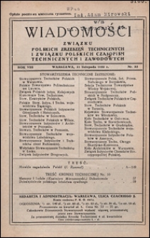 Wiadomości Związku Polskich Zrzeszeń Technicznych 1932 nr 22