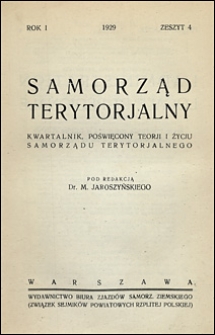 Samorząd Terytorialny 1929 nr 4