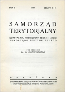 Samorząd Terytorialny 1930 nr 3-4