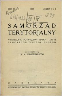 Samorząd Terytorialny 1932 nr 3-4