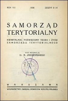 Samorząd Terytorialny 1936 nr 3-4