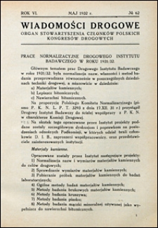 Wiadomości Drogowe 1932 nr 62