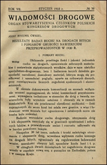 Wiadomości Drogowe 1933 nr 70