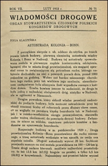 Wiadomości Drogowe 1933 nr 71
