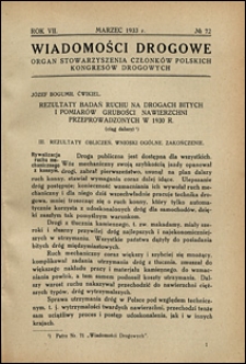 Wiadomości Drogowe 1933 nr 72